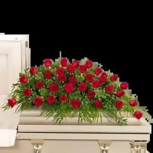 Red Rose Casket Piece - Pike Place Flowers Seattle